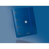 Carpeta con recambio liderpapel antartik a4 cuadro 5 mm forrada 4 anillas 40mm redondas color azul marino