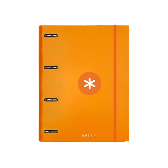 Carpeta con recambio liderpapel antartik a4 cuadro 5mm forrada 4 anillas 25mm redondas color mostaza