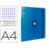 Carpeta con recambio liderpapel antartik a4 cuadro 5mm forrada 4 anillas 25mm redondas color azul
