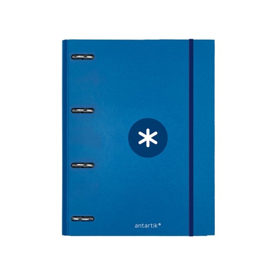 Carpeta con recambio liderpapel antartik a4 cuadro 5mm forrada 4 anillas 25mm redondas color azul