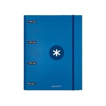 Carpeta con recambio liderpapel antartik a4 cuadro 5mm forrada 4 anillas 25mm redondas color azul