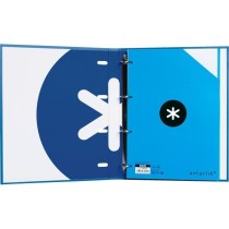 Carpeta con recambio liderpapel antartik a4 cuadro 5mm forrada 4 anillas 25mm redondas color azul