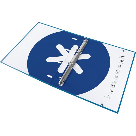 Carpeta con recambio liderpapel antartik a4 cuadro 5mm forrada 4 anillas 25mm redondas color azul