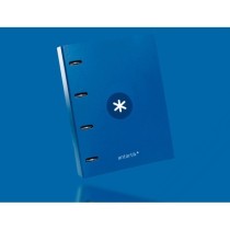 Carpeta con recambio liderpapel antartik a4 cuadro 5mm forrada 4 anillas 25mm redondas color azul