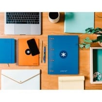 Carpeta con recambio liderpapel antartik a4 cuadro 5mm forrada 4 anillas 25mm redondas color azul