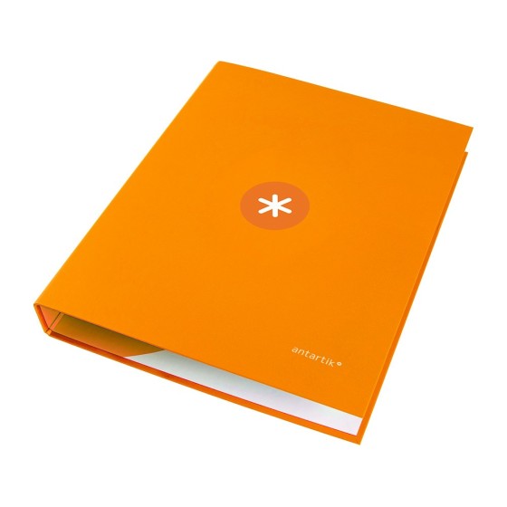 Carpeta liderpapel antartik a4 forrada 4 anillas 25 mm redondas color mostaza