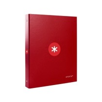Carpeta liderpapel antartik a4 forrada 4 anillas 25 mm redondas color frambuesa