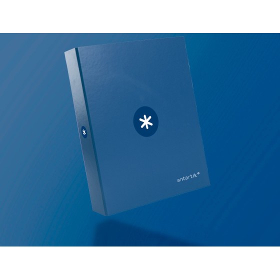 Carpeta liderpapel antartik a4 forrada 4 anillas 25 mm redondas color azul oscuro