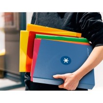 Carpeta liderpapel antartik a4 forrada 4 anillas 25 mm redondas color azul oscuro