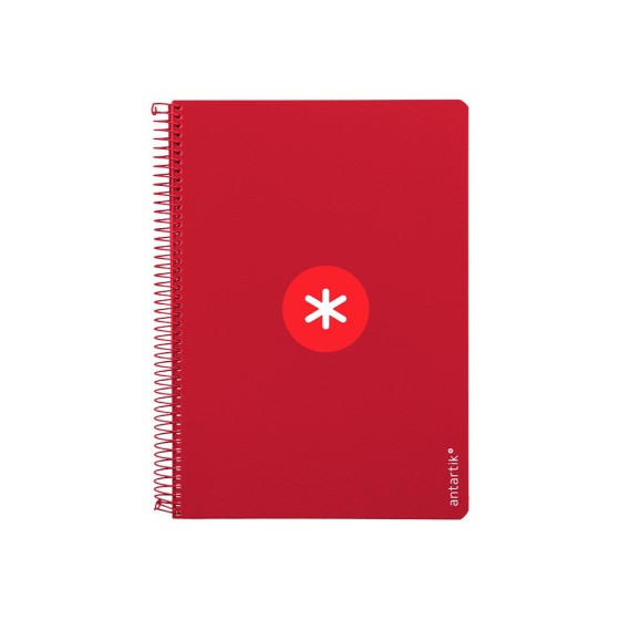 Cuaderno espiral liderpapel a4 antartik tapa dura 80h 90gr cuadro 4mm con margen color frambuesa