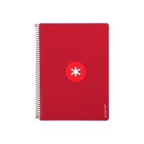 Cuaderno espiral liderpapel a4 antartik tapa dura 80h 90gr cuadro 4mm con margen color frambuesa