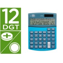 Calculadora liderpapel sobreme sa xf28 12 digitos dos lineas coste venta margen y tasas solar y pilas azul 155x115x25 mm