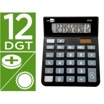 Calculadora liderpapel sobremesa xf26 12 digitos solar y pilas 127x105x24 mm color negro