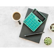 Calculadora liderpapel sobremesa xf24 10 digitos solar y pilas color verde 127x105x24 mm