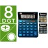 Calculadora liderpapel sobremesa xf19 8 digitos solar y pilas 127x105x24 mm expositor 10 unidades