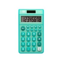 Calculadora liderpapel bolsillo xf13 8 digitos solar y pilas color verde 115x65x8 mm