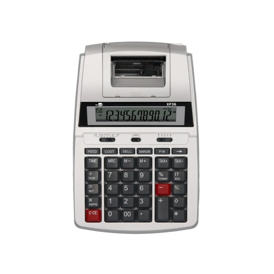Calculadora liderpapel impresora pantalla papel 57 mm 12 digitos impresion bicolor blanca 235x155x62 mm