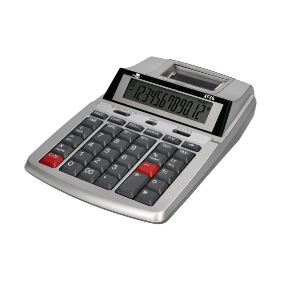 Calculadora liderpapel impresora pantalla papel 57 mm 12 digitos impresion bicolor blanca 235x155x62 mm