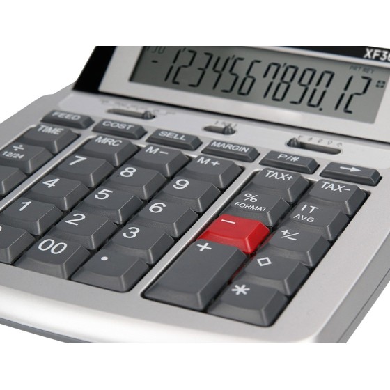 Calculadora liderpapel impresora pantalla papel 57 mm 12 digitos impresion bicolor blanca 235x155x62 mm