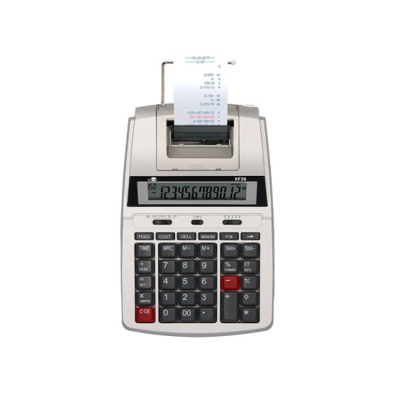 Calculadora liderpapel impresora pantalla papel 57 mm 12 digitos impresion bicolor blanca 235x155x62 mm