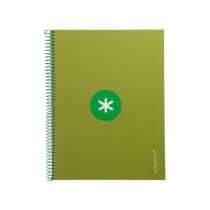 Cuaderno espiral liderpapel a4 micro antartik tapa forrada80h 90 gr horizontal 1 banda 4 taladros color verde