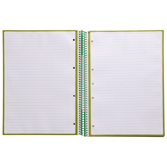 Cuaderno espiral liderpapel a4 micro antartik tapa forrada80h 90 gr horizontal 1 banda 4 taladros color verde