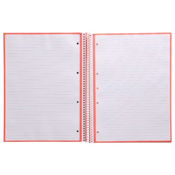 Cuaderno espiral liderpapel a4 micro antartik tapa forrada80h 90 gr horizontal 1 banda 4 taladros color rosa claro