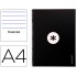 Cuaderno espiral liderpapel a4 micro antartik tapa forrada80h 90 gr horizontal 1 banda 4 taladros color negro