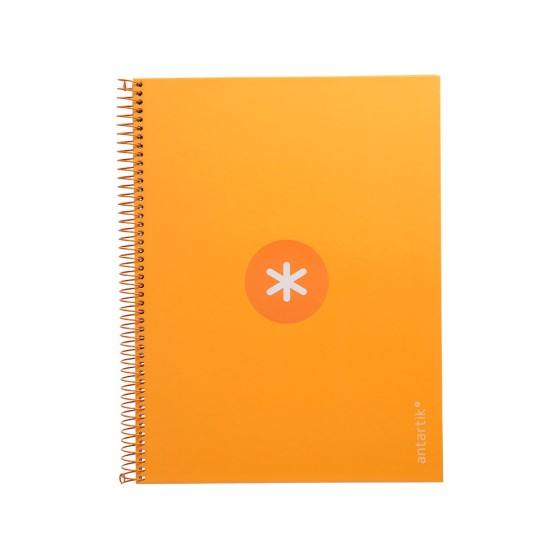 Cuaderno espiral liderpapel a4 micro antartik tapa forrada80h 90 gr horizontal 1 banda 4 taladros color mostaza