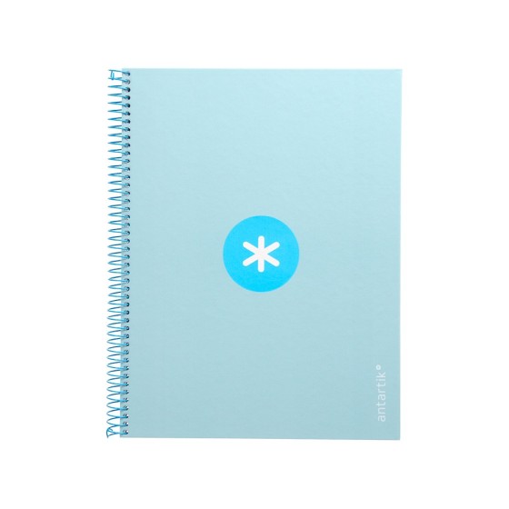 Cuaderno espiral liderpapel a4 micro antartik tapa forrada80h 90 gr horizontal 1 banda 4 taladros color celeste