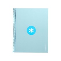Cuaderno espiral liderpapel a4 micro antartik tapa forrada80h 90 gr horizontal 1 banda 4 taladros color celeste