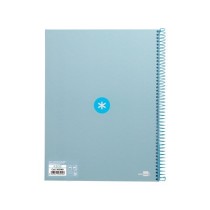 Cuaderno espiral liderpapel a4 micro antartik tapa forrada80h 90 gr horizontal 1 banda 4 taladros color celeste