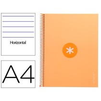Cuaderno espiral liderpapel a4 micro antartik tapa forrada80h 90 gr horizontal 1 banda 4 taladros color amarillo clar
