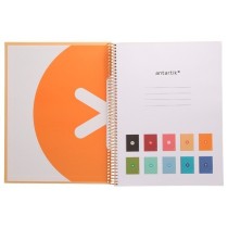 Cuaderno espiral liderpapel a4 micro antartik tapa forrada80h 90 gr horizontal 1 banda 4 taladros color amarillo clar