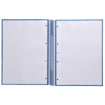 Cuaderno espiral liderpapel a4 micro antartik tapa forrada 80h 90 gr cuadro 5mm 1 banda 4 taladros azul oscuro