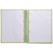 Cuaderno espiral liderpapel a4 micro antartik tapa forrada 80h 90 gr cuadro 5mm 1 banda 4 taladros verde