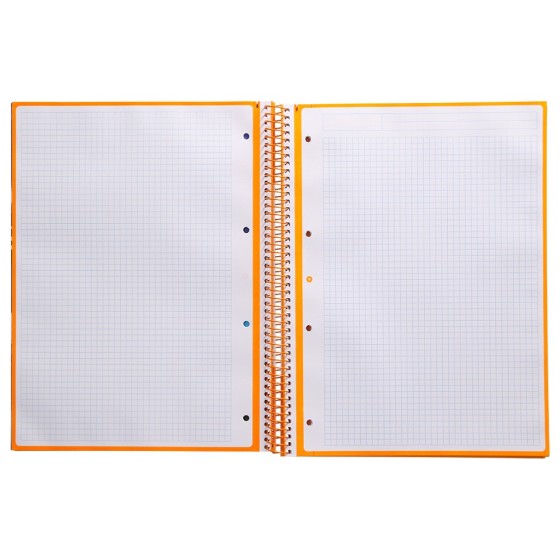 Cuaderno espiral liderpapel a4 micro antartik tapa forrada 80h 90 gr cuadro 5mm 1 banda 4 taladros mostaza