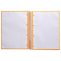 Cuaderno espiral liderpapel a4 micro antartik tapa forrada 80h 90 gr cuadro 5mm 1 banda 4 taladros mostaza