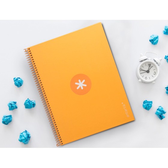 Cuaderno espiral liderpapel a4 micro antartik tapa forrada 80h 90 gr cuadro 5mm 1 banda 4 taladros mostaza