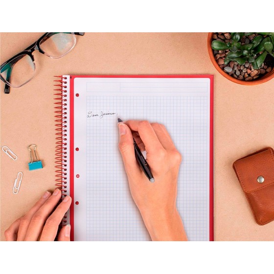 Cuaderno espiral liderpapel a4 micro antartik tapa forrada 80h 90 gr cuadro 5mm 1 banda 4 taladros amarillo cl