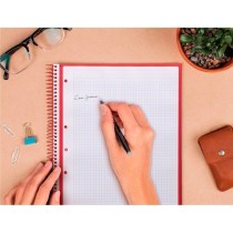 Cuaderno espiral liderpapel a4 micro antartik tapa forrada 80h 90 gr cuadro 5mm 1 banda 4 taladros amarillo cl