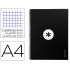 Cuaderno espiral liderpapel a4 micro antartik tapa forrada 80h 90 gr cuadro 5mm 1 banda 4 taladros negro