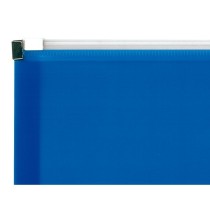 Carpeta dossier liderpapel a4 cierre de cremallera azul translucido