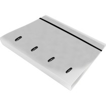 Carpeta con recambio liderpapel a4 cuadro 5mm 100 hojas 80g polipropileno 4 anillas 40mm transparente