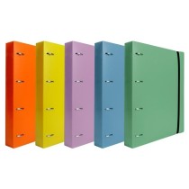 Carpeta con recambio liderpapel a4 cuadro 5mm 100 hojas 80g polipropileno 4 anillas mixtas 25mm celeste