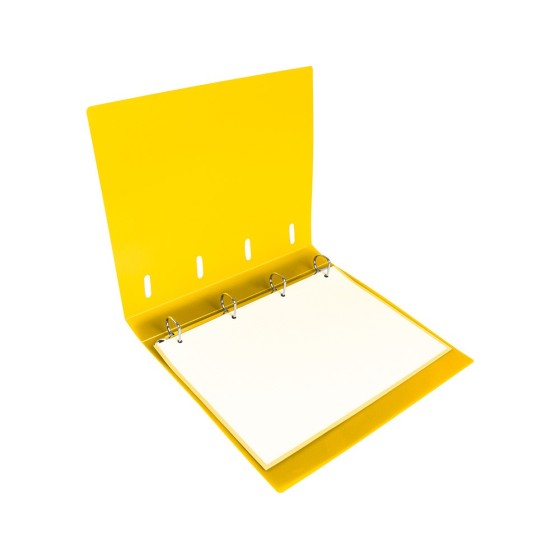 Carpeta con recambio liderpapel a4 cuadro 5mm 100 hojas 80g polipropileno 4 anillas 25mm color amarillo