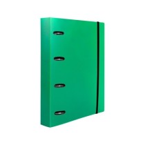 Carpeta con recambio liderpapel a4 cuadro 5mm 100 hojas 80g polipropileno 4 anillas mixtas 25mm verde