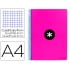 Cuaderno espiral liderpapel a4 antartik tapa dura 80h 90gr cuadro 4mm con margen color rosa fluor