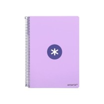 Cuaderno espiral liderpapel a4 antartik tapa dura 80h 90gr cuadro 4mm con margen color lavanda