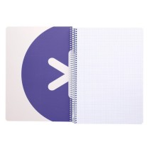 Cuaderno espiral liderpapel a4 antartik tapa dura 80h 90gr cuadro 4mm con margen color lavanda